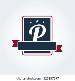 p letter employment tag design template abstract vector part for corporate identification seal seal or icon classical abstract unusual mark marketing offset capital antique classic signature confirmat