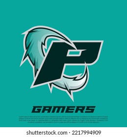 P Letter Esport gamer logo editable text effect, rgb and neon text style, badge logo esport
