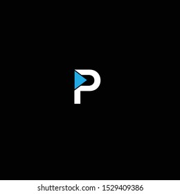 P Letter forward play logo icon vector free