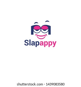 P letter Funny slappy logo Vector illustration