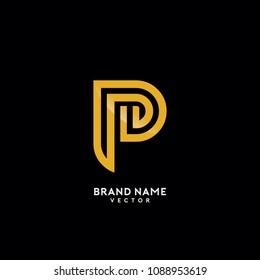 P Letter Gold Monogram Logo Design
