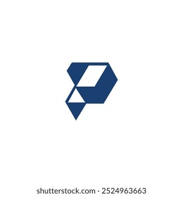 Diseño de Plantilla de logotipo de rejilla de letra P