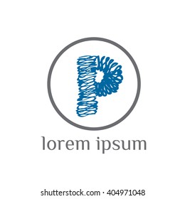 P letter grunge vector logo