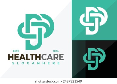 P Letter Heathcare Logo design vector symbol icon illustration