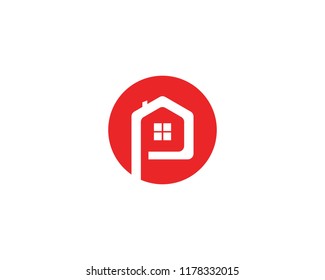 P letter home logo design vector icon