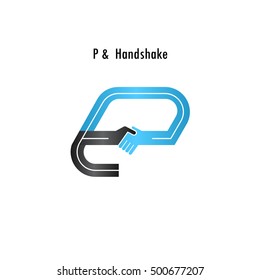 P- letter icon abstract logo design vector template.Business offer,partnership icon.Vector illustration