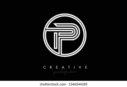 P Letter Icon Logo Design With Monogram Creative Look. Letter Circle Line Design Vector Illustration.