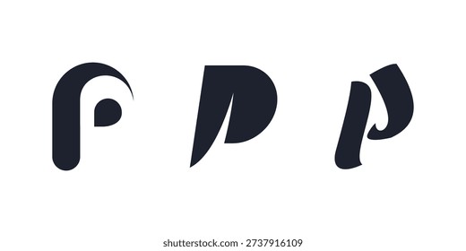 P letter icon logo flat abstract graphic