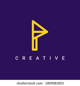 P Letter Icon Symbol Logo Design, Minimalist and Creative Line Type Logo Vector Design