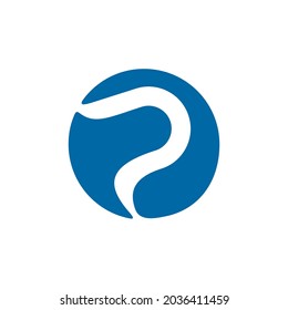 P letter initial icon vector logo design