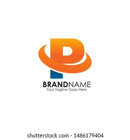 P letter initial logo design template