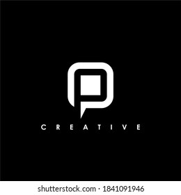 P Carta Modelo de diseño inicial de logotipo Ilustración vectorial	
