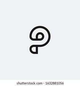 P letter initial monoline logo.