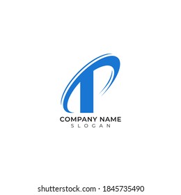 Plantilla de diseño de logotipo abstracto con iniciales de letra P
