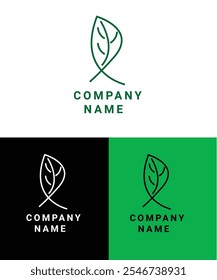 P Letter Leaf Logo Design Template, Vector Illustration