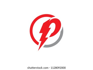 P letter Lightning Logo Template vector icon illustration design