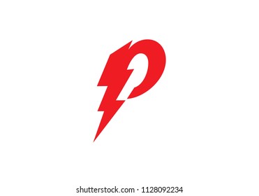 P letter Lightning Logo Template vector icon illustration design