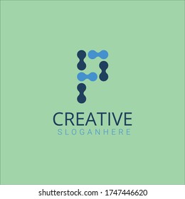 P Letra Logo Con Círculo Resumen. Diseño con logotipo creativo.