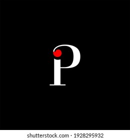 P letter logo abstract design on black color background. p alphabet