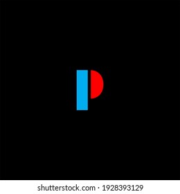 P letter logo abstract design on black color background. p alphabet