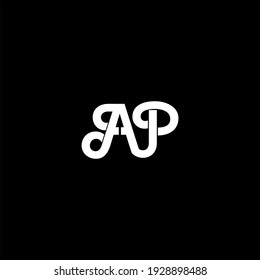 A P letter logo abstract design on black color background. ap alphabet