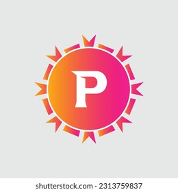 P Letter Logo abstract geometric design vector template Logotype icon Digital Technology style.