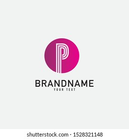 P Letter Logo With Black Lines Design. Line Letter Symbol Vector Illustration.