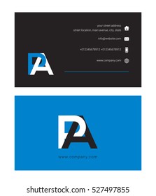 P & A Letter logo, with Business card template
