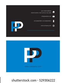 P & P Letter logo, with Business card
