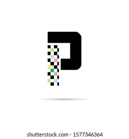 P letter logo check design vector template