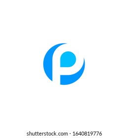 P letter logo in circle shape.