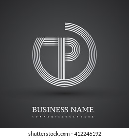 P Letter logo in a circle. silver colored. Vector design template elements for your business or company identity.