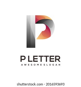Farbiges P-Buchstaben-Logo, Farbverlauf-Illustration