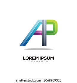 Ein Logo des P-Buchstabens, farbige Farbverlauf-Illustration