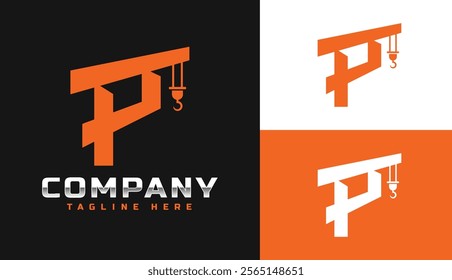 P Letter Logo With Crane