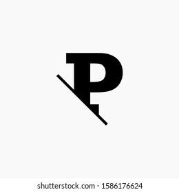 P Letter Logo Design with Creative Cut. simple design. graphic elegant and unique sliced design template Vector. - vector