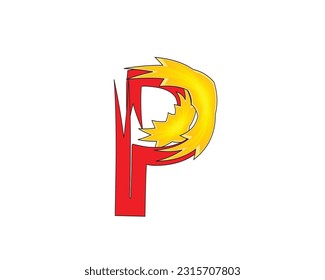 P letter logo design element