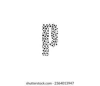 P letter logo design element with star shape
