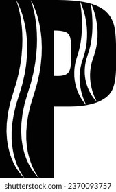 P letter logo design element in black colour