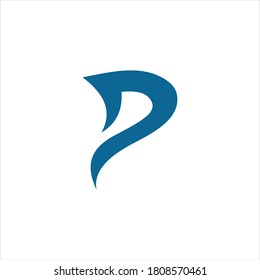 vector de silueta de icono de diseño de logotipo de letra p	