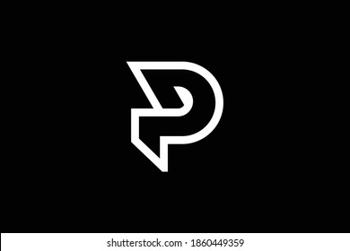 Diseño del logotipo de la letra P sobre fondo de lujo. Concepto de logotipo de letras de monograma PP. Diseño de iconos P. Diseño de iconos de letras blancas elegantes y profesionales en el fondo negro