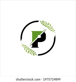 P letter logo design on black background. P creative initials letter logo concept. P letter design. 
P green and black letter design on black background.vector circle graphic design shape business sig