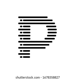 P letter logo design technology icon template