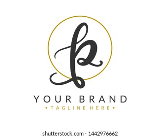 P Letter Logo Design Template. Vector Brush Hand Written Calligraphy Sign Icon.