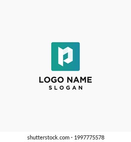 Plantilla de diseño de logotipo de letra P