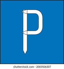 P LETTER, P  LOGO DESIGN TEMPLATE ICON 