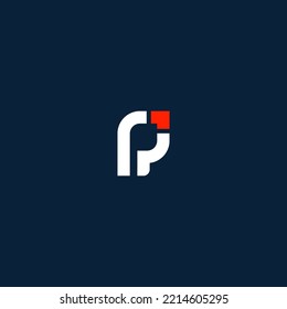 Elementos de plantilla de diseño de logotipo de letra P. Logo de la letra digital abstracta moderna. Ilustración vectorial.