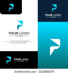 P letter logo design template elements. Modern abstract digital alphabet letter logo. Vector illustration.
