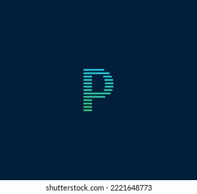 P letter logo design template elements. Modern abstract digital alphabet letter logo. Vector illustration.