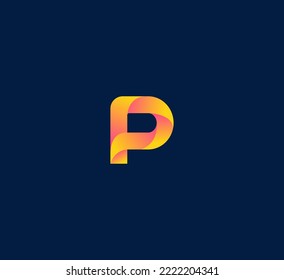 Elementos de plantilla de diseño de logotipo de letra P. Logo de la letra digital abstracta moderna. Ilustración vectorial. Logo de la letra 3D P. Letra 3D colorida. Logo de la tecnología.